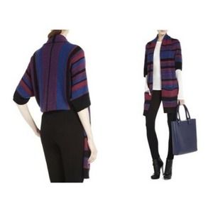 BCBG MAX AZRIA‎ GABY DRAPED-BACK STRIPED CARDIGAN COVER UP~XS